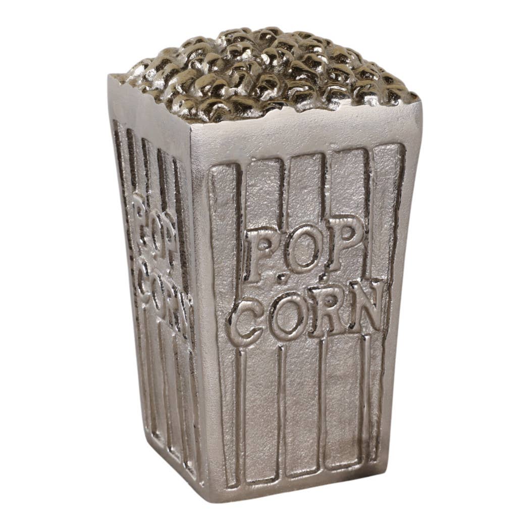 Sagebrook Home - Wholesale Decorative Figurine - Decorative Figurine - Silver Aluminum Popcorn Bucket, 7 in.5