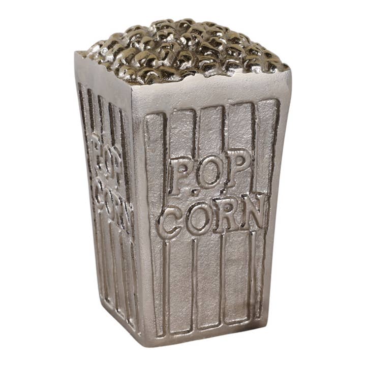 Sagebrook Home - Wholesale Decorative Figurine - Decorative Figurine - Silver Aluminum Popcorn Bucket, 7 in.5