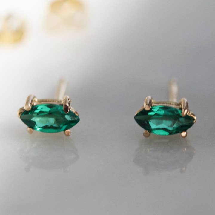 14k Gold Marquise Studs for wholesale by Kimiya Designs