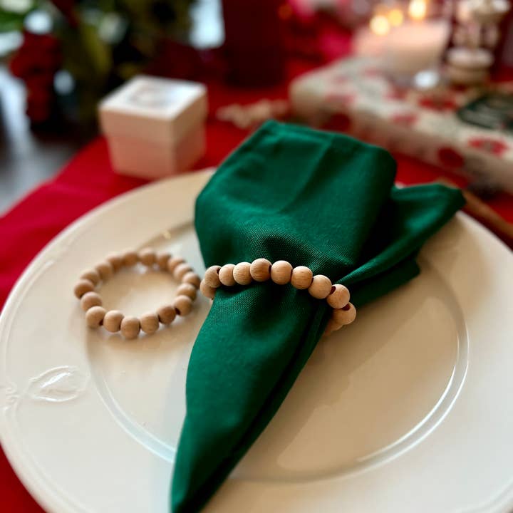 Uniq Favors - Wholesale Napkin ring - Wood Bead Napkin Rings, Rustic Table Decor1