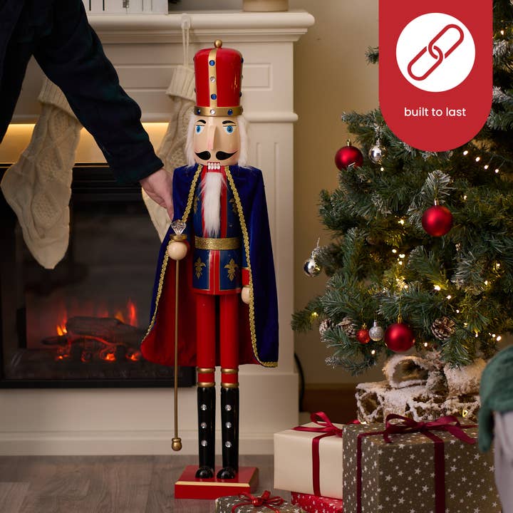 The Twiddlers - Wholesale Holiday Nutcracker - Extra Large Wooden Christmas Nutcracker Soldier King, 90cm