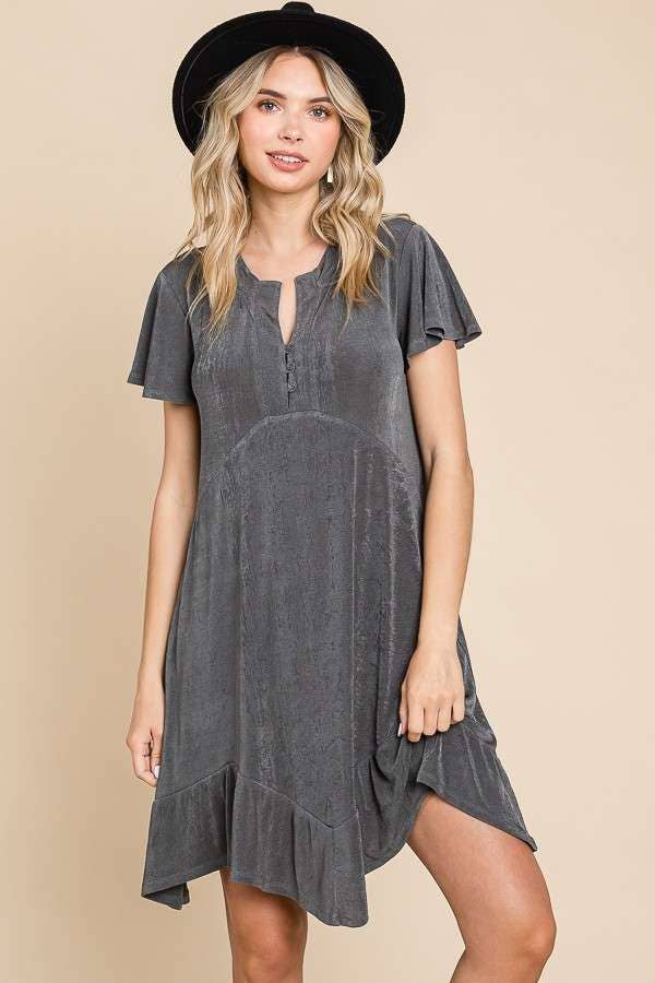 Culture Code - Wholesale Dress - Women's - CRD1501 - UNEVEN RUFFLE HEM FLARE DRESS4