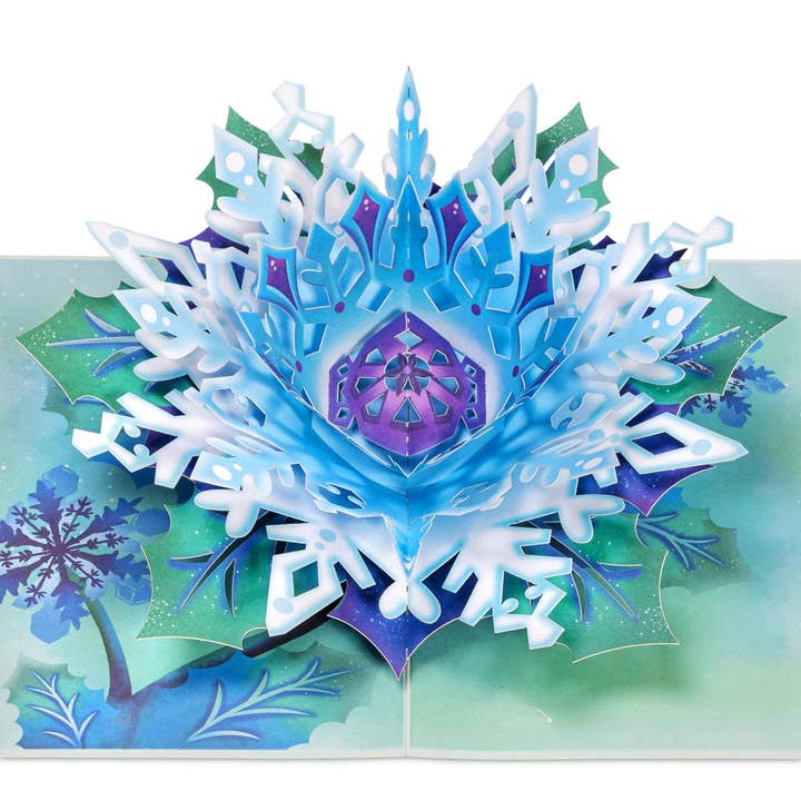 Carte Pop-Up Fleur de Flocon de Neige pour la vente par Paper Love