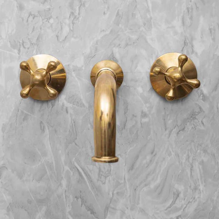 Palmeraies - Wholesale Bathroom Accessory Set - Unlacquered Brass Bathroom Faucet With Rough in Valve0
