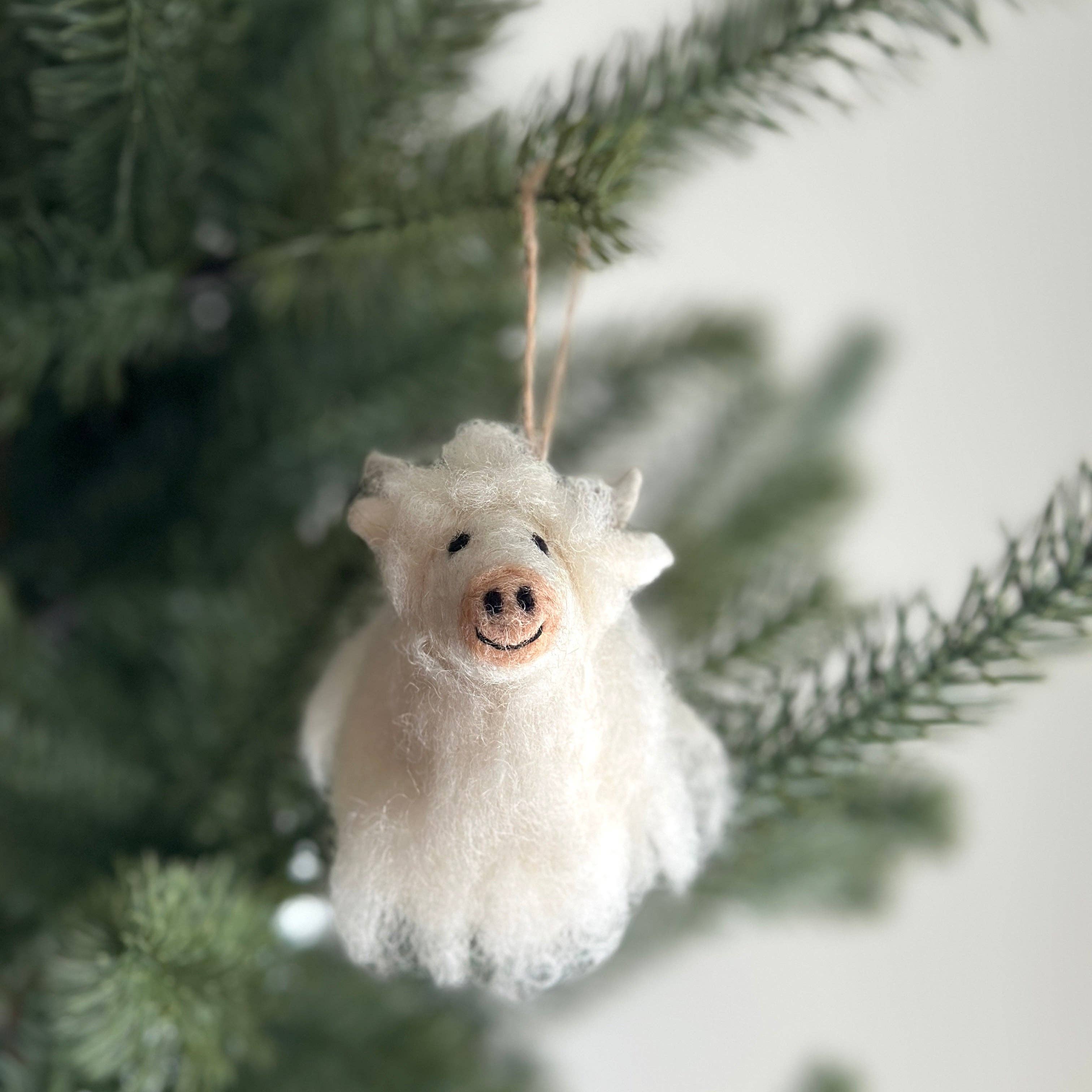 Ganapati - Wholesale Ornament - Felt Highland Cow Ornament0