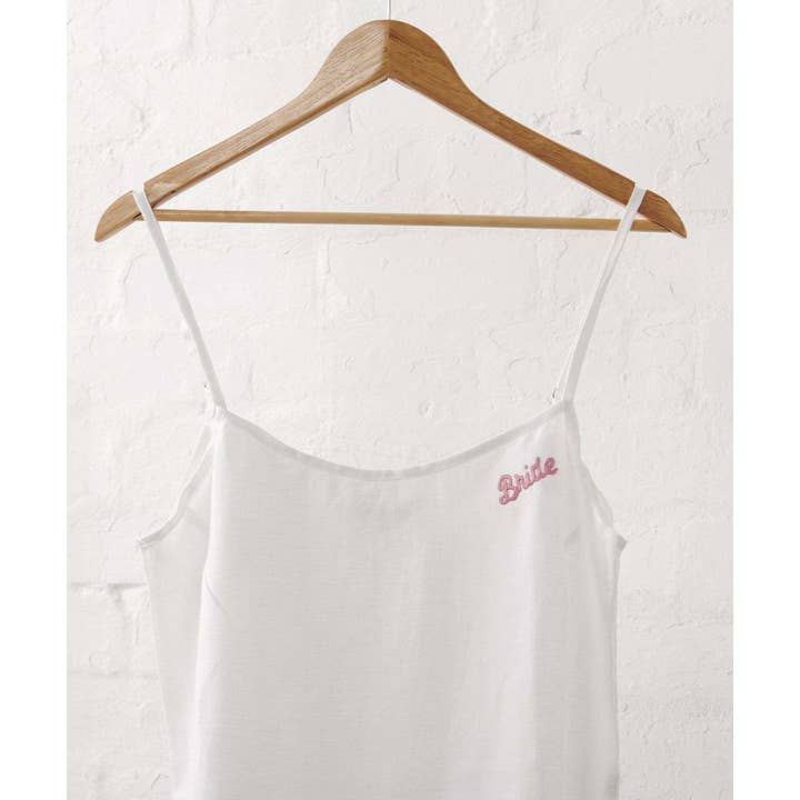 Bridal Cami in White Linen | Loungewear for Brides for wholesale by JADE AND MAY