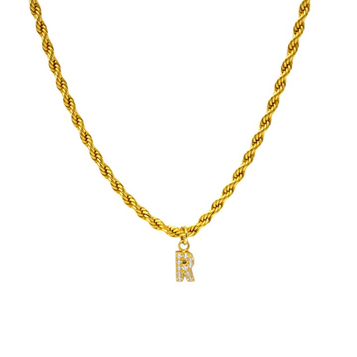 Collier Pendentif Lettre CZ pour la vente par Karen Cole Timeless Treasures
