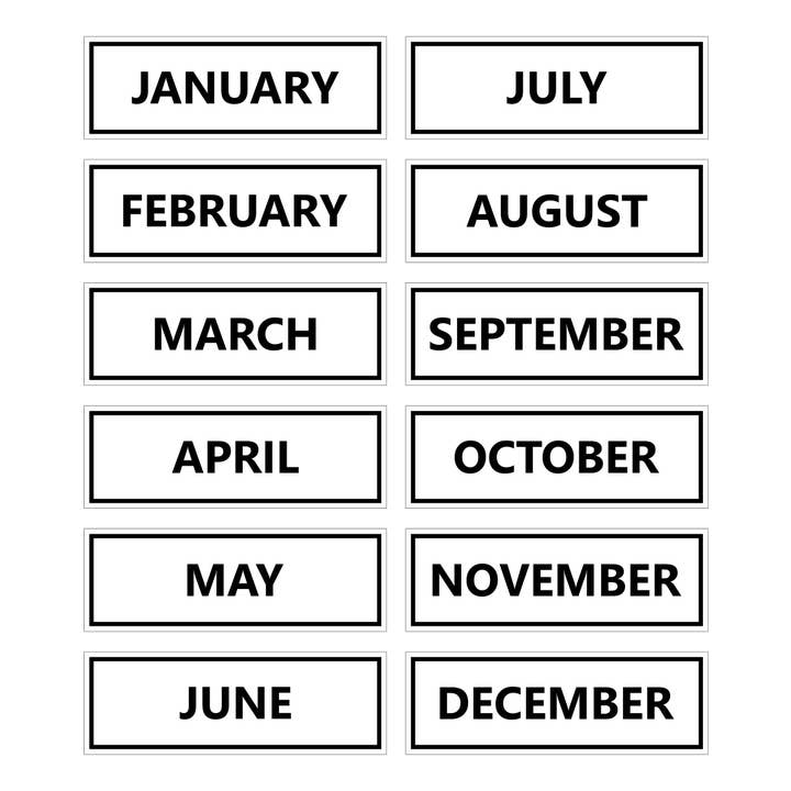DCM Solutions - Wholesale Magnet - Calendar Month Magnets (Non-Abbreviated)1