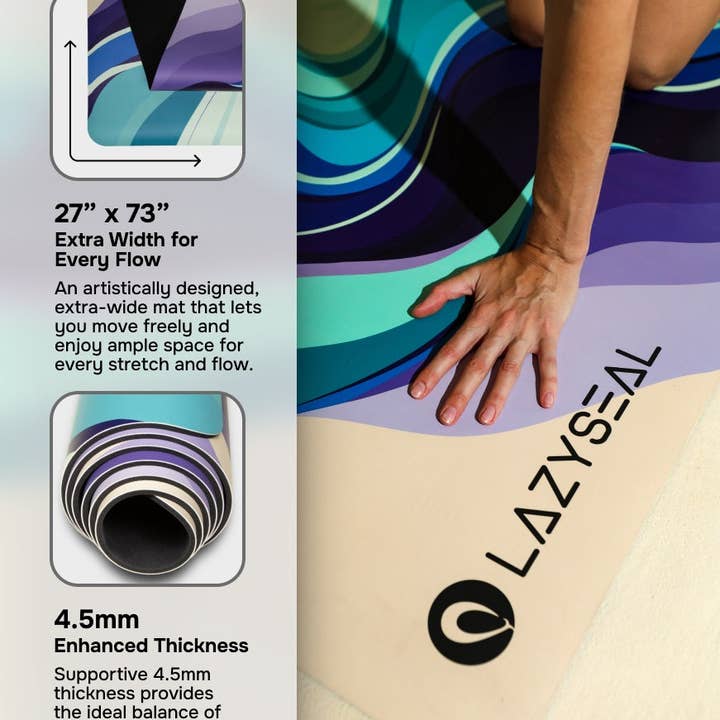 Sage green TeacherPro Designer Yoga Mat 4.5mm | Ocean Waves for wholesale on Faire5