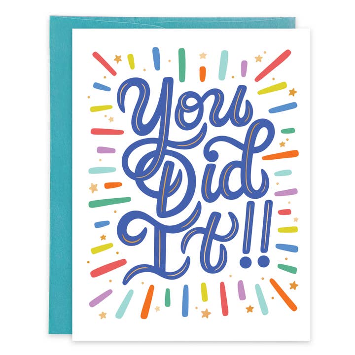 Congratulations Greeting Card - You Did It Burst for wholesale by GINA B DESIGNS