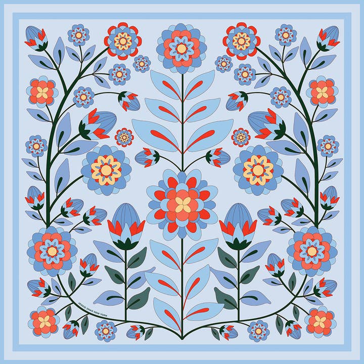 Jessie Zhao New York - Wholesale Scarf - Women's - Double Sided Wool Silk Scarf Of Pink Garden1