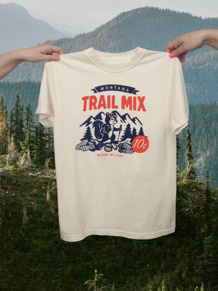 Montana Trail Mix T-shirt voor wholesale door Intrigue Ink