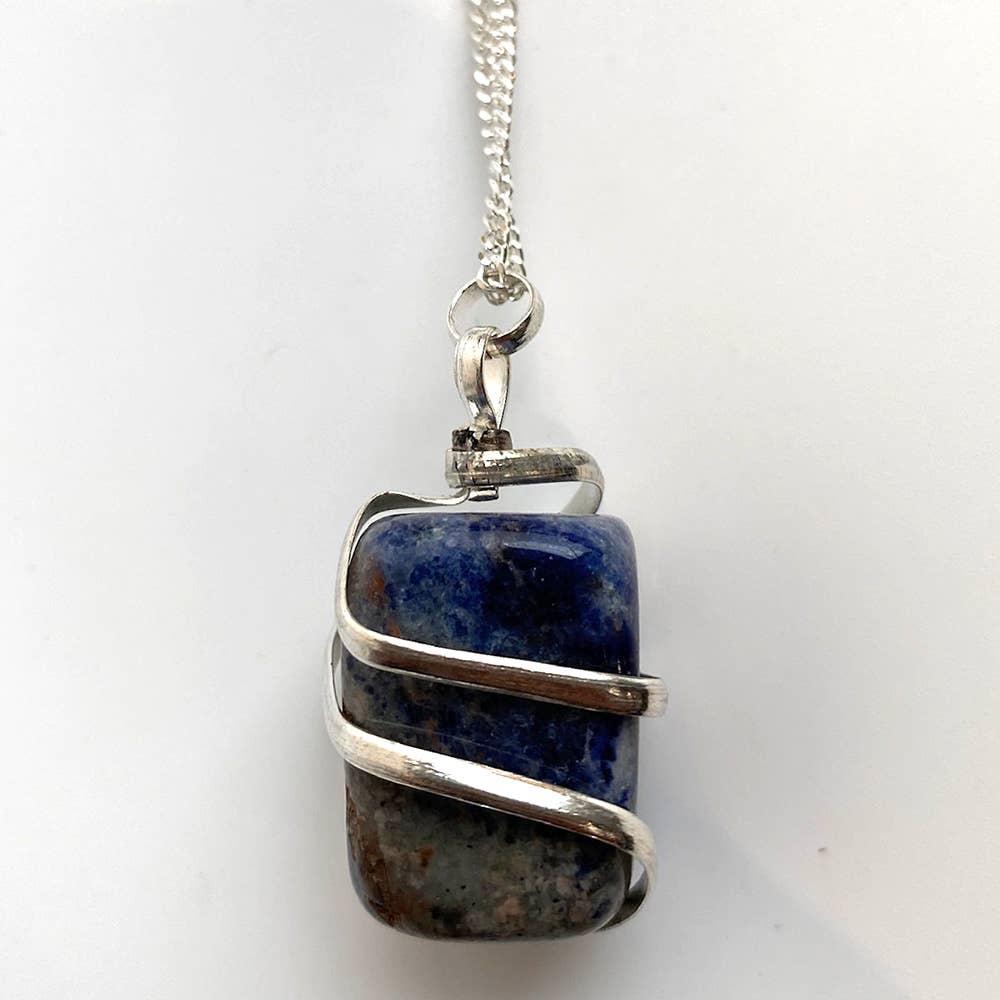 VIE - Wholesale Pendant/Charm Necklace - Tumbled Stone Wire Wrap Pendant, 2-3cm28