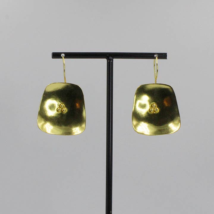 PLATZ gold-plated earrings - Design with character for wholesale by LA MAR