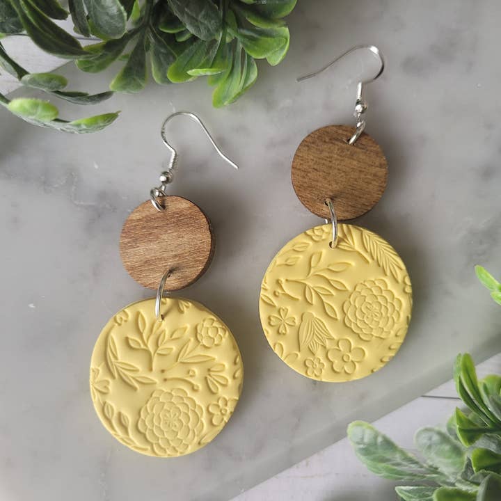 Floral Earrings in Yellow for wholesale by Simply Handmade Home