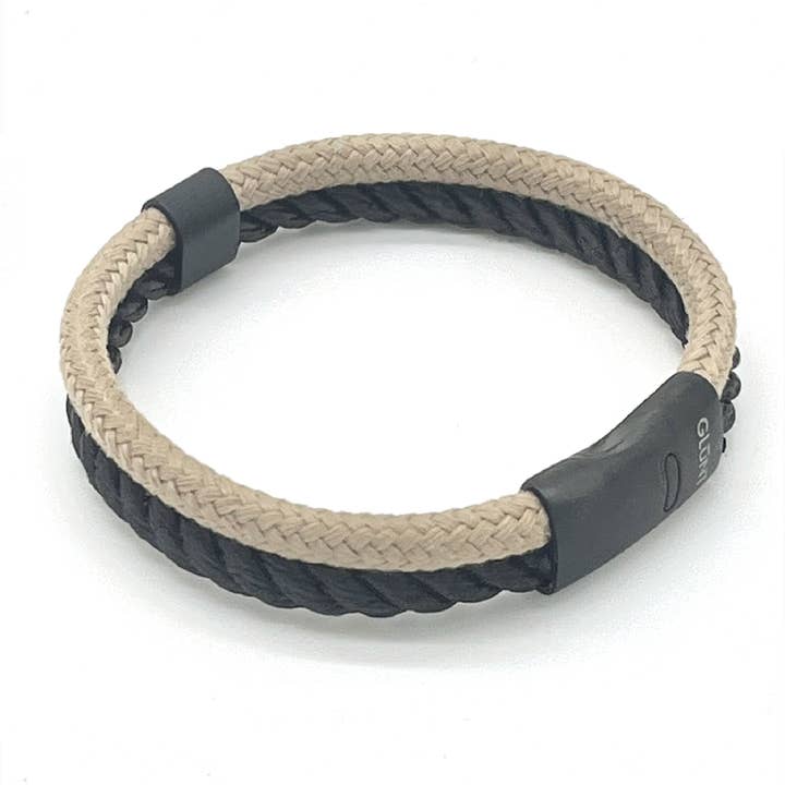 GLUNT - Wholesale Woven/Braided Bracelet - DBN BLACK - CAMEL