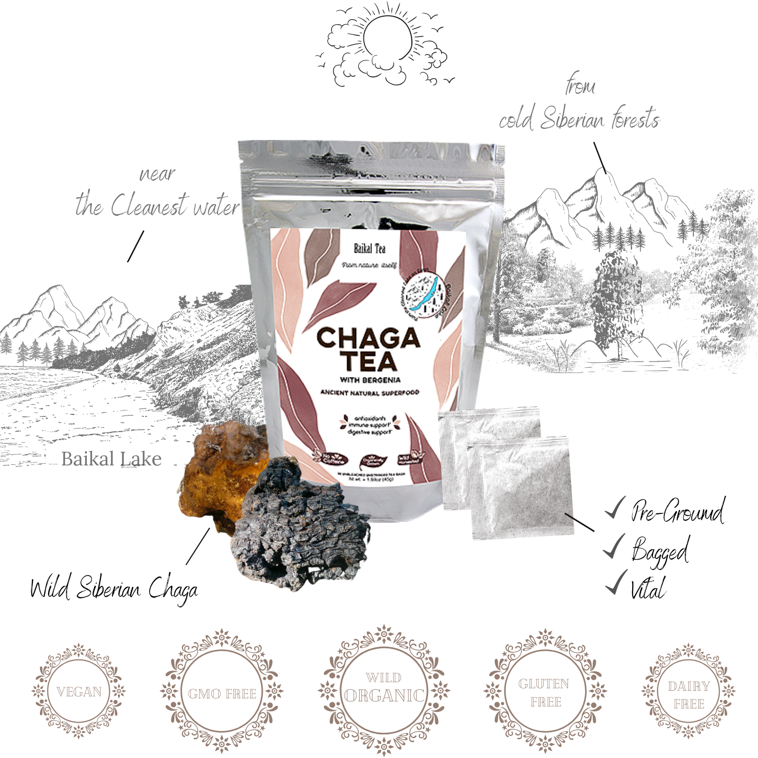 Baikal Tea – Chá de saúde/Detox por atacado – Chá Chaga com Bergenia4