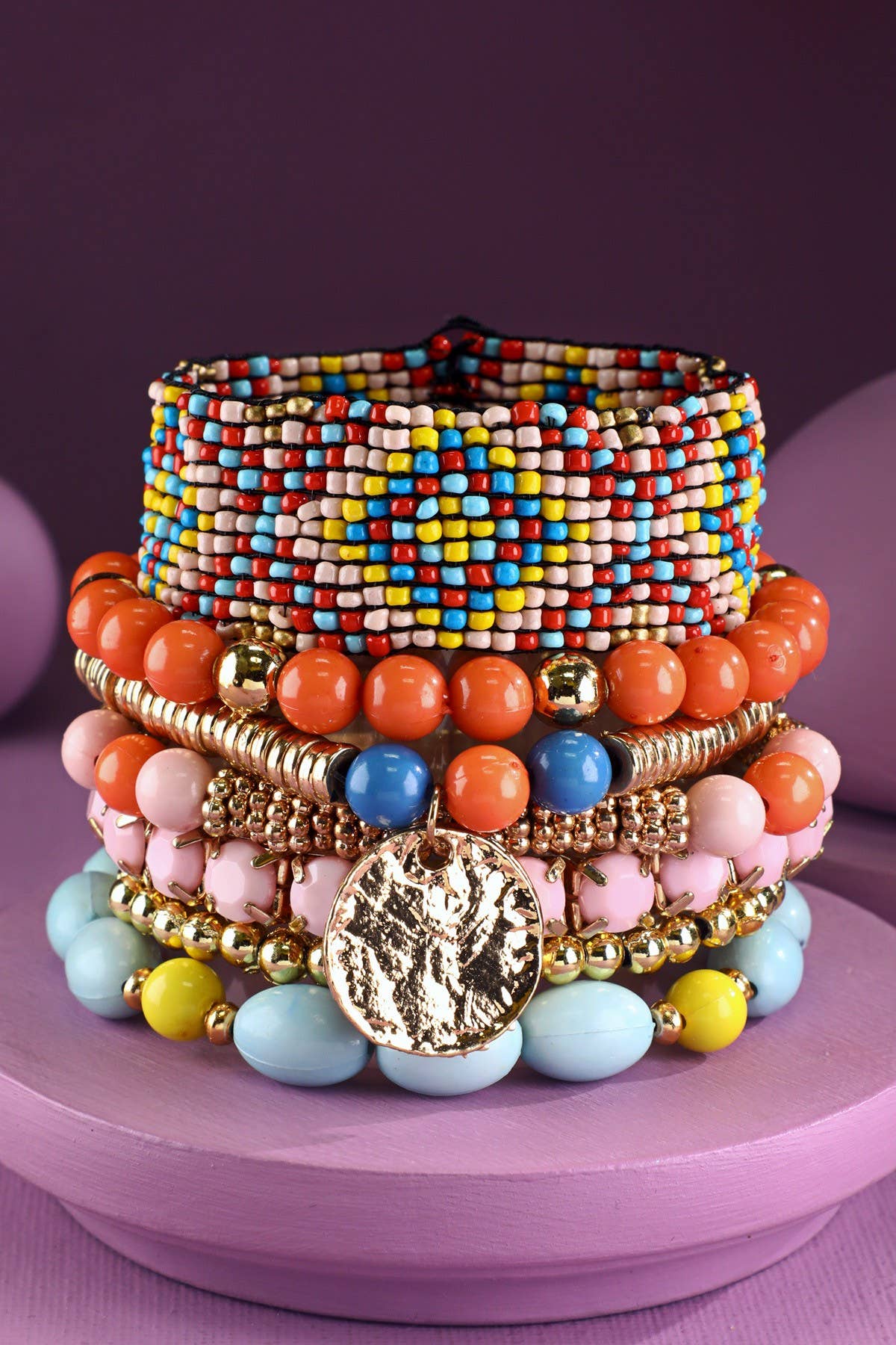 Urbanista – wholesale Beaded bracelet – 7- Layer Decorative Seed Bead Stackable Bracelet 0