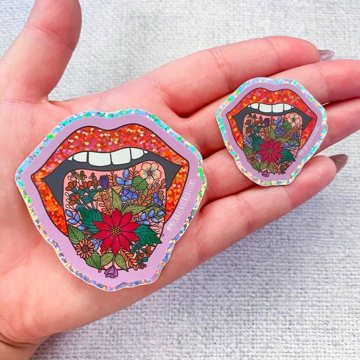 Michaela K Creations - Wholesale Sticker - Mouth sticker | Flower Mouth Sticker | Stickers for Hydrofla2