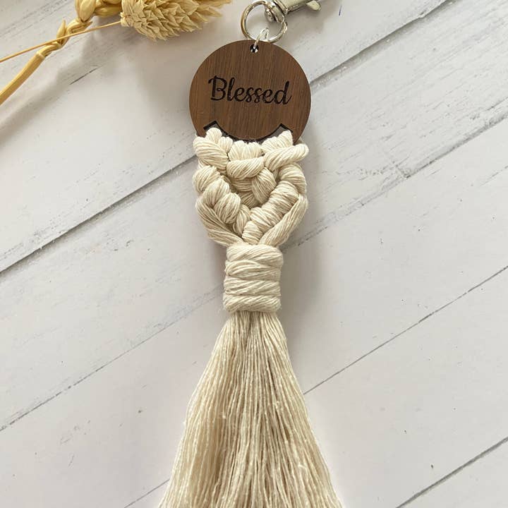 Porte-clés Macramé Boho... béni pour la vente par Chickadee Creations