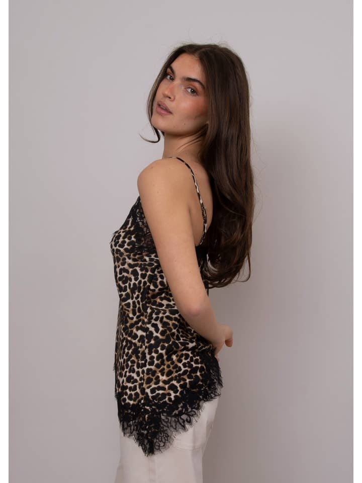 RD Style - Wholesale Camisole - Women's - REILA ASYMMETRIC CAMI W/ LACE TRIM- 57W451S14