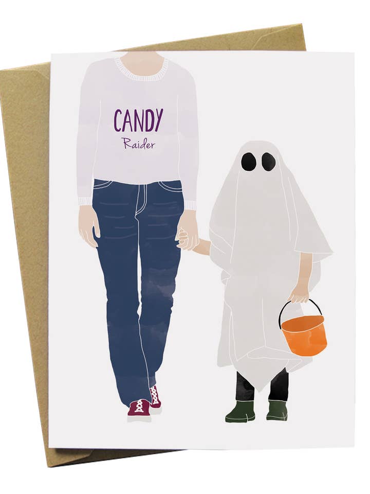 Carte d'Halloween Candy Raider pour la vente par Paper Wolf Design