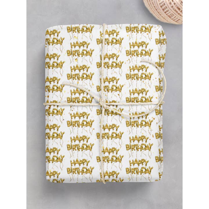 Brainbox Candy - Wholesale Flat Wrap - Lovely Gift Wrap Happy Birthday Blooney by Brainbox Candy1