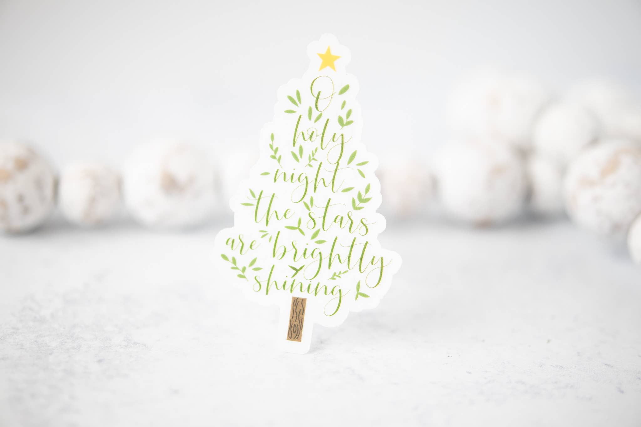 Savannah and James Co - Vendita all'ingrosso Adesivo - O Holy Night Christmas Tree Clear, adesivo in vinile 3x3 in.1