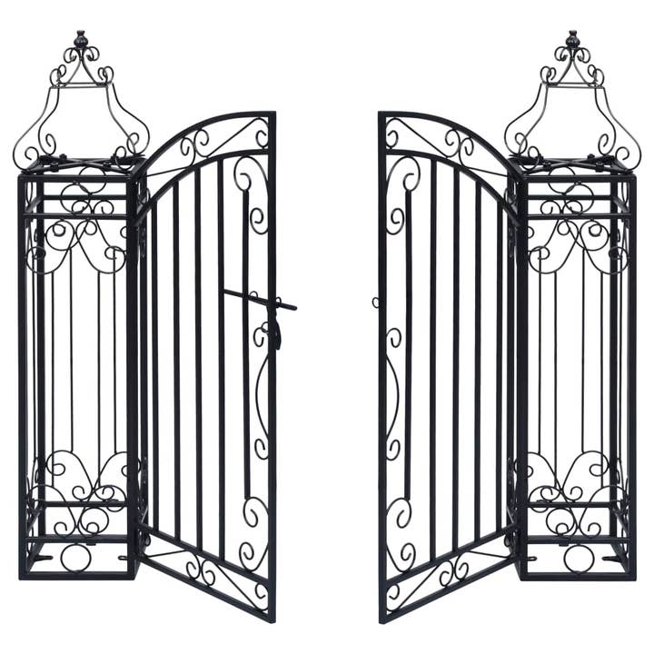 Greenwestons - Wholesale Outdoor ornament/decor - Green's Ornamental Garden Gate Wrought Iron 48"x8.1"x39.4"2