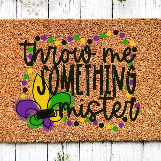 Velkommen Mardi Gras Masker Dørmåtte | Nola Housewarming Gave | for engroshandel hos DecoExchange