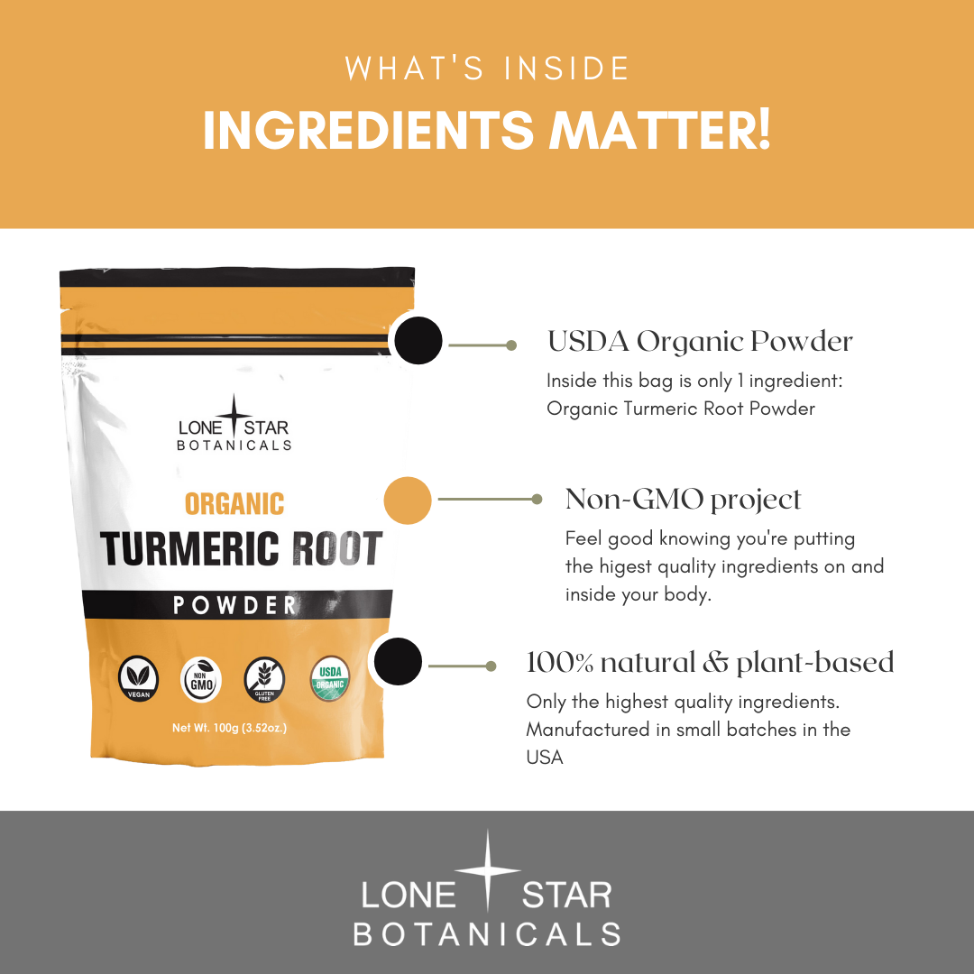 Lone Star Botanicals - Wholesale Protein/Superfood Powder - Organic Turmeric Root Powder -- 3.52 oz2