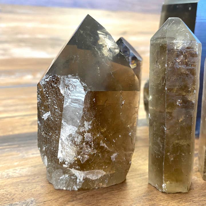 Wholesale Smoky Quartz Rough Pillars 4-6" for wholesale by Crystal Joys Wholesale