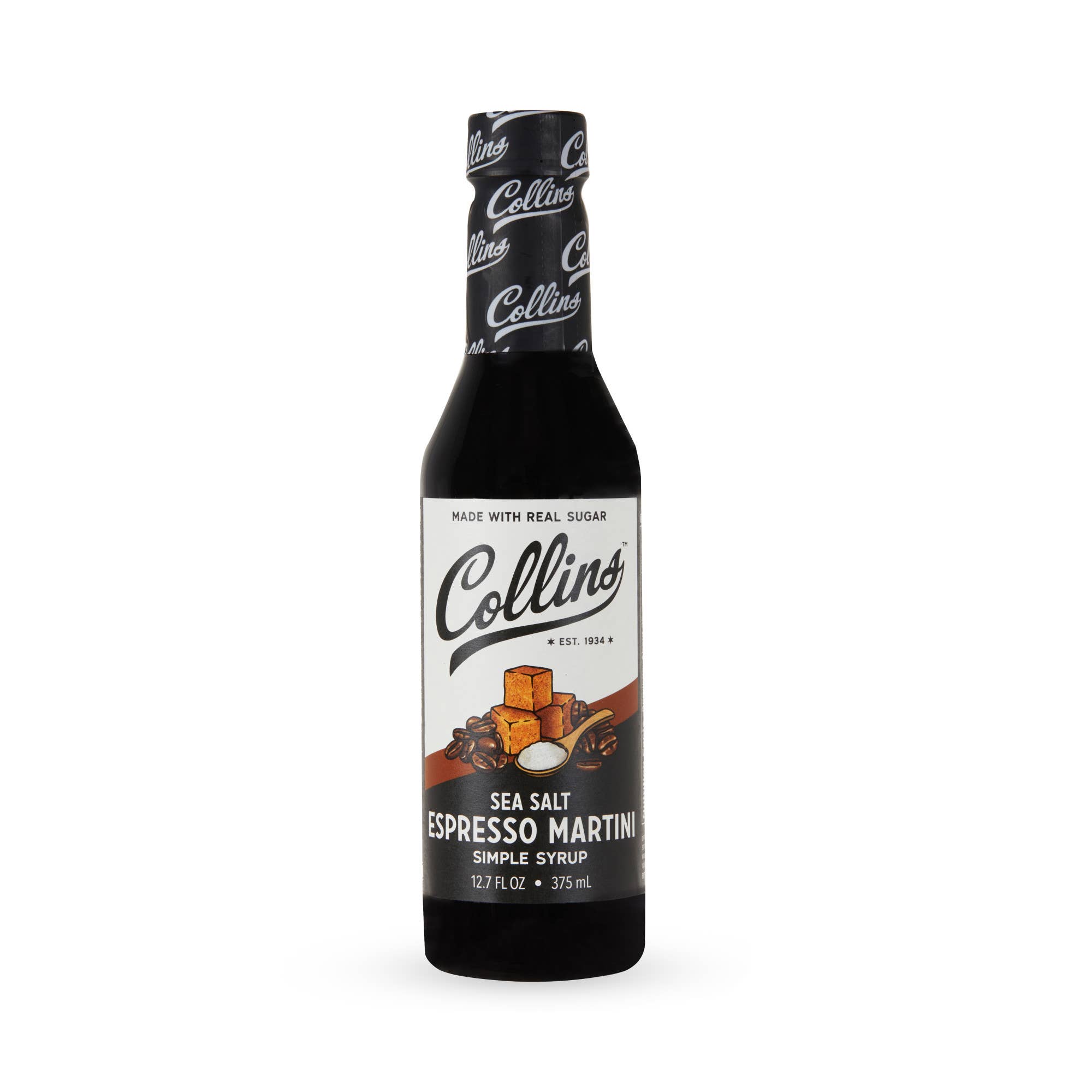 Collins - Wholesale Cocktail Mix/Syrup - Real Sugar Sea Salt Espresso Martini Simple Syrup 12.7 oz