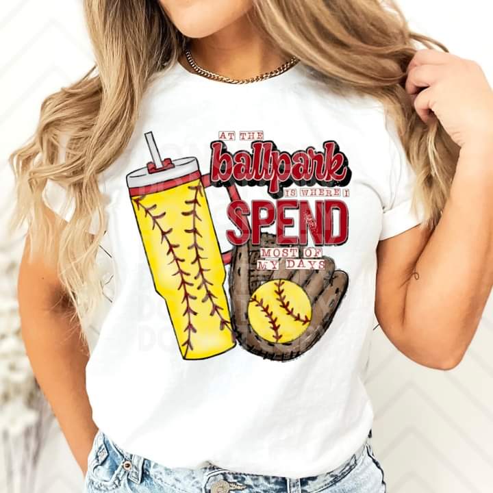 At the Ballpark Softball Tee per la vendita all'ingrosso da parte di Hello Sunshine Boutique