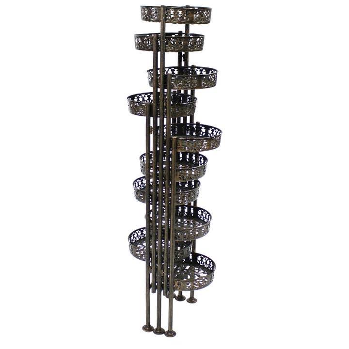 Sunnydaze Decor - Wholesale Plant Pot Stand - 10-Tier Bronze Steel Indoor/Outdoor Folding Plant Stand