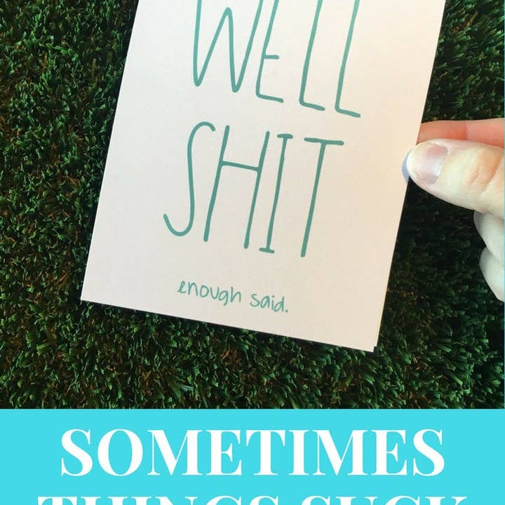 Personal Paper Hugs - Wholesale Thinking of You Card - Shit Card / I'm Sorry Card / Funny Thinking of You Card / Sarcastic Card / Inappropriate Card Friend / Here for You Card / This Sucks Card1