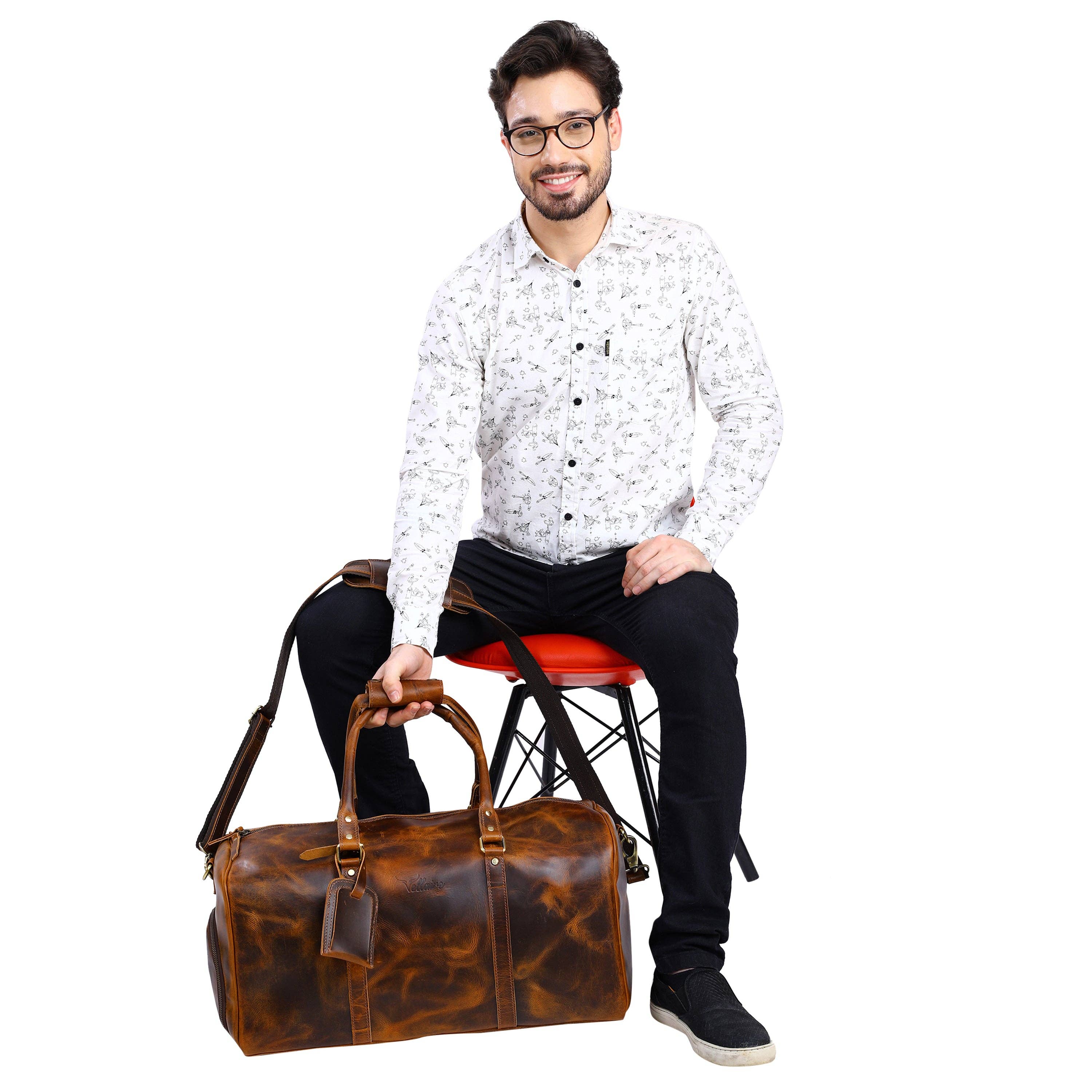 VELLAIRE - Wholesale Weekender Bag - Men's - Leather Duffle Bag X-Large | DB19