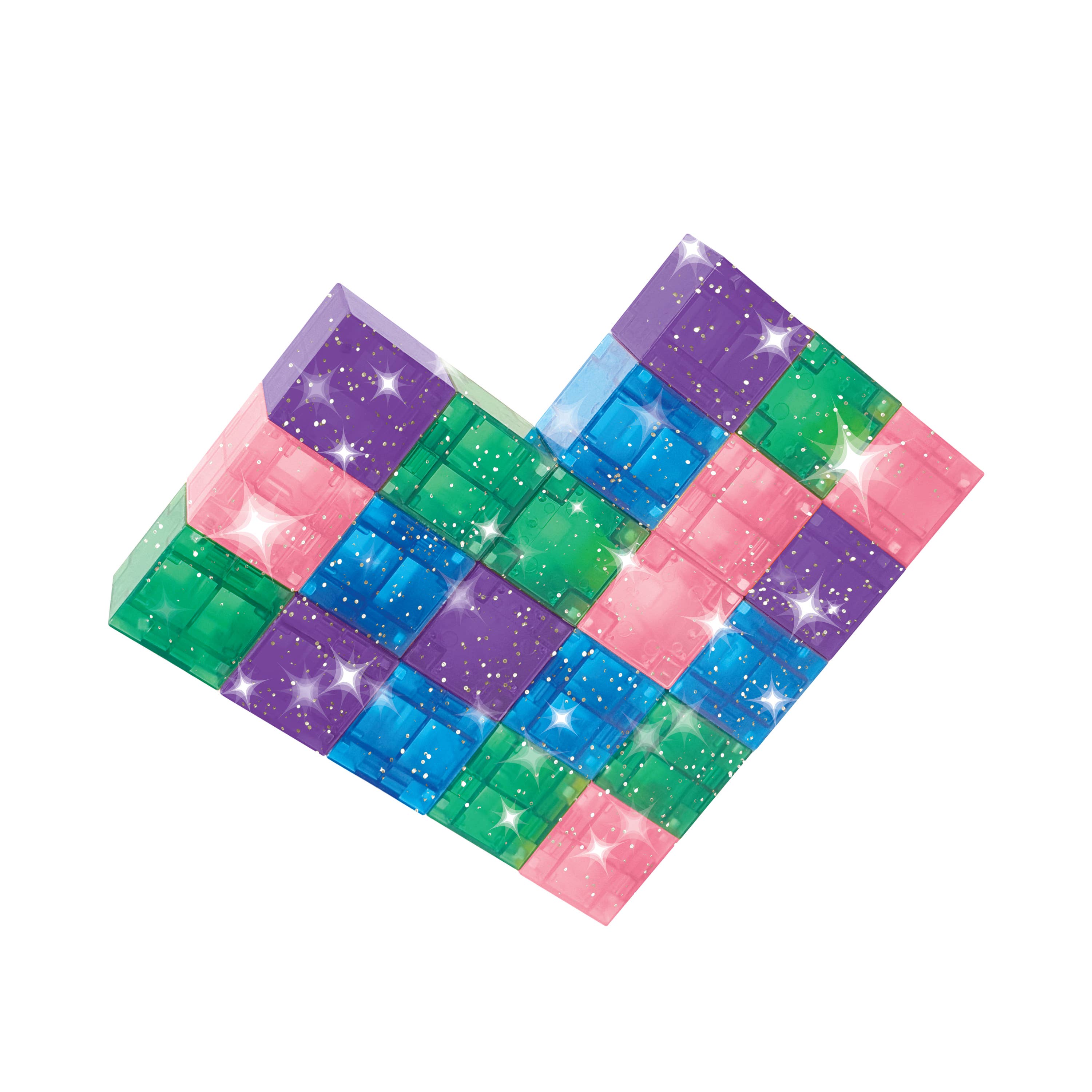 CreateOn - Wholesale Building Set - Kids - Crayola Glitter PIP Magnetic Cubes 24pc2