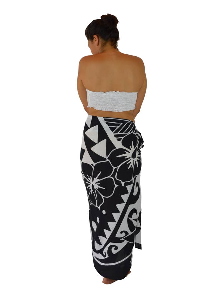 Island Style Clothing Co by Akamai Distribution Ltd - Wholesale Swim Cover Up - Women's - Hawaiian Tribal | Hibiscus Sarong | Black Sarong | Pareo