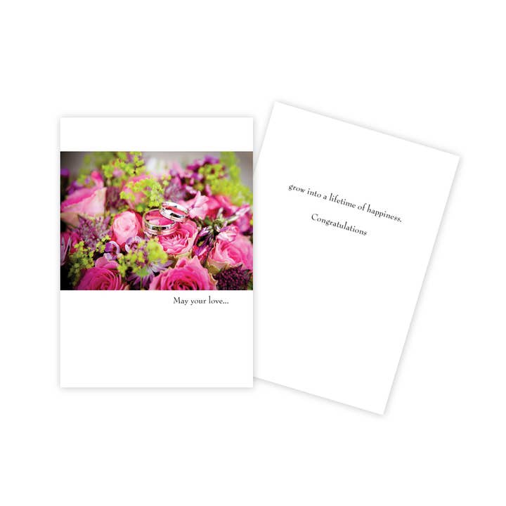 Bouquet Anneaux Carte de Mariage pour la vente par Sun Day Greetings
