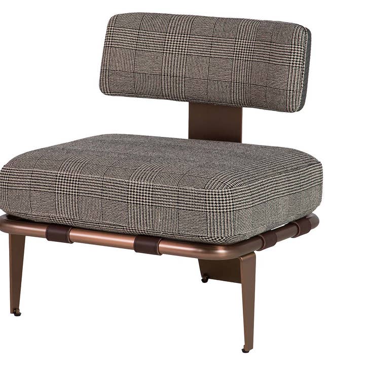 Lænestol i læder og rustfrit stål Boise 65x65x72 cm for engroshandel hos Ethan Chloe - GARPE GROUP - GARCIA PÉREZ Y CÍA S.L.