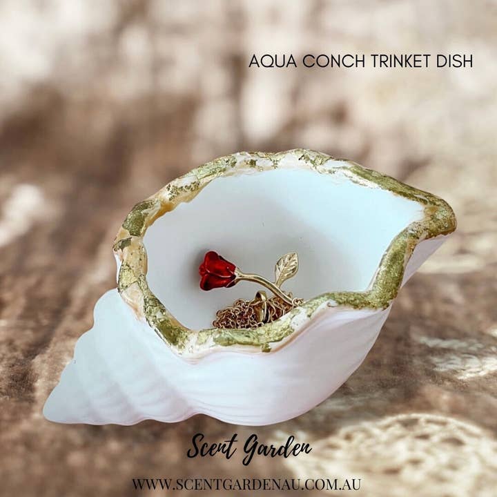 Handmade Aqua Conch Jewellery Trinket Dish for wholesale by Scent Garden