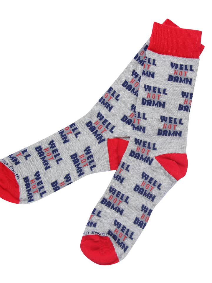 Barrel Down South - Wholesale Socks - Unisex - Well Hot Damn Socks - Funny Socks - Southern Sayings - Socks