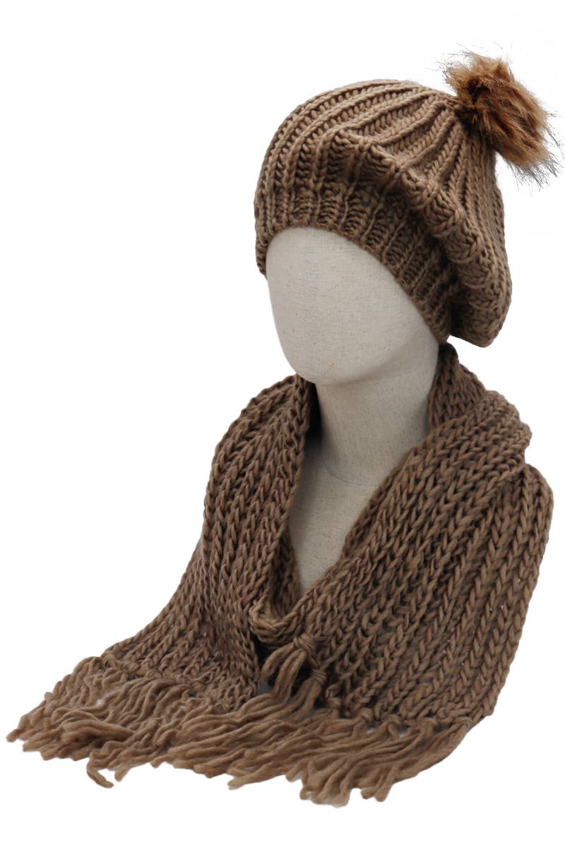 Cap Zone - Vendita all'ingrosso Berretto - Donna - Berretto e sciarpa lavorati a maglia grossa all'uncinetto, set da 2 pezzi4