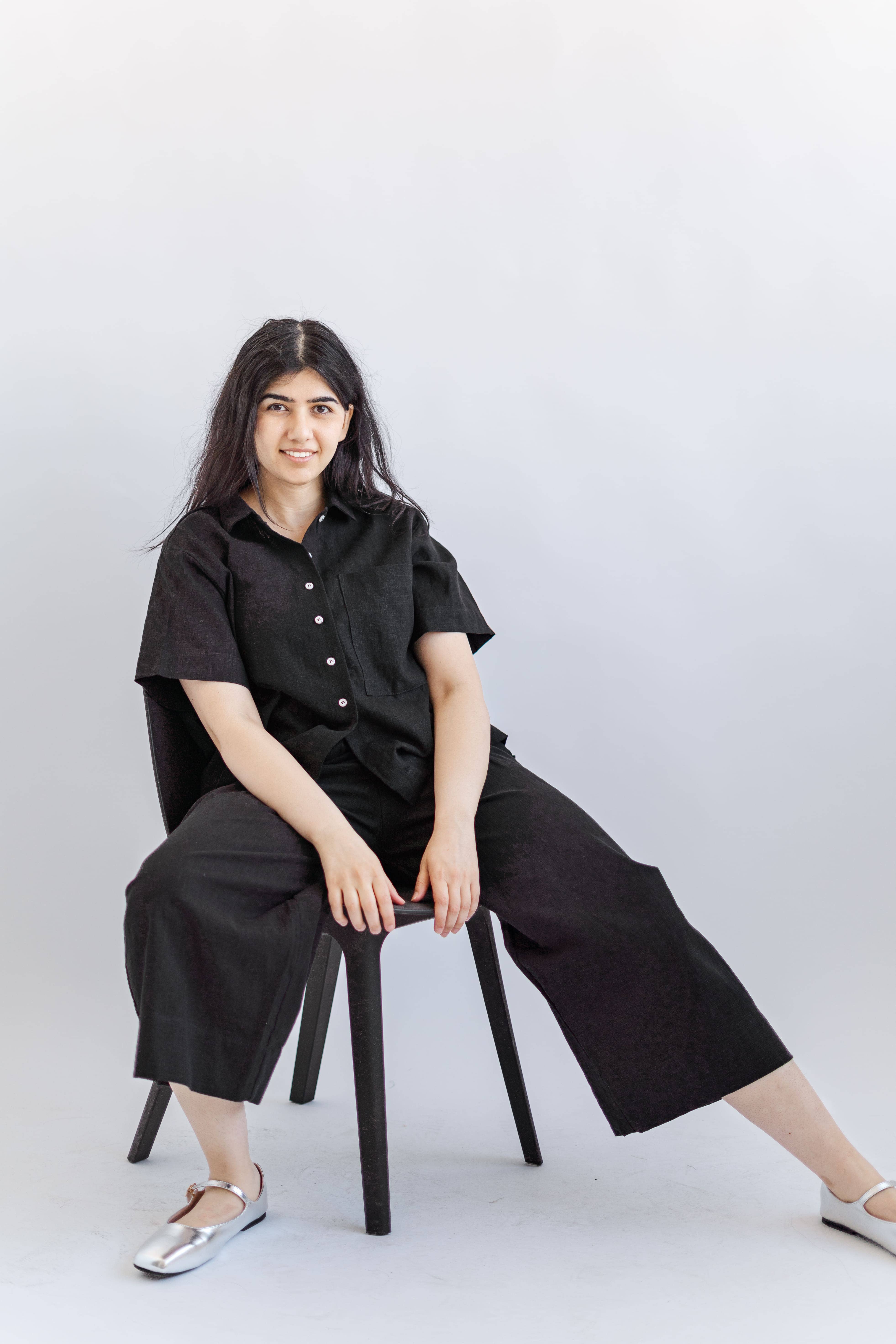 Nettle Studios - Wholesale Pants - Unisex - Size Inclusive Plus Size Wide Leg Elastic Pant Black Linen5