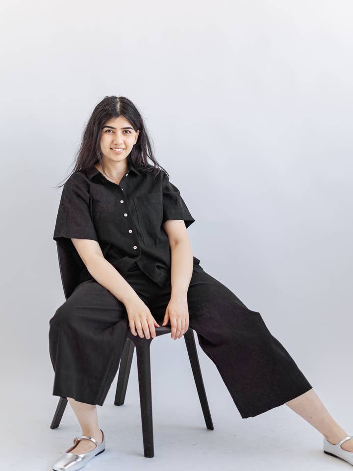 Nettle Studios - Wholesale Pants - Unisex - Size Inclusive Plus Size Wide Leg Elastic Pant Black Linen5