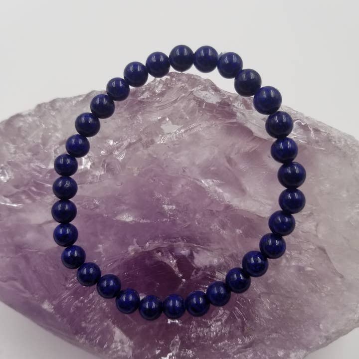 magnolia jewelry - Wholesale Beaded Bracelet - Lapis Lazuli Beaded Gemstone Stretch Bracelet1