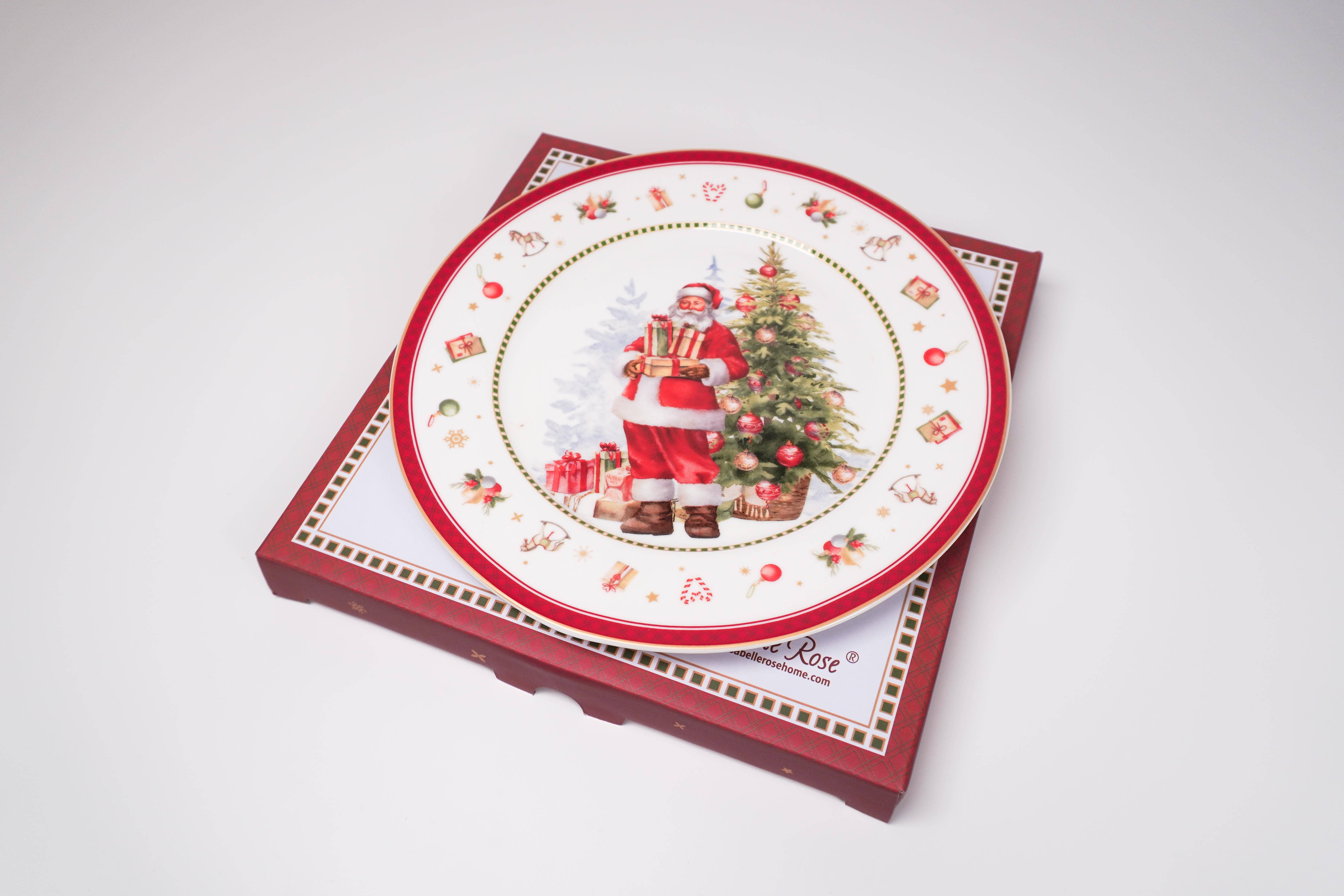 Isabelle Rose - Wholesale Dinner Plate - Porcelain dessert plate Happy Santa 19,5 cm Isabelle Rose1