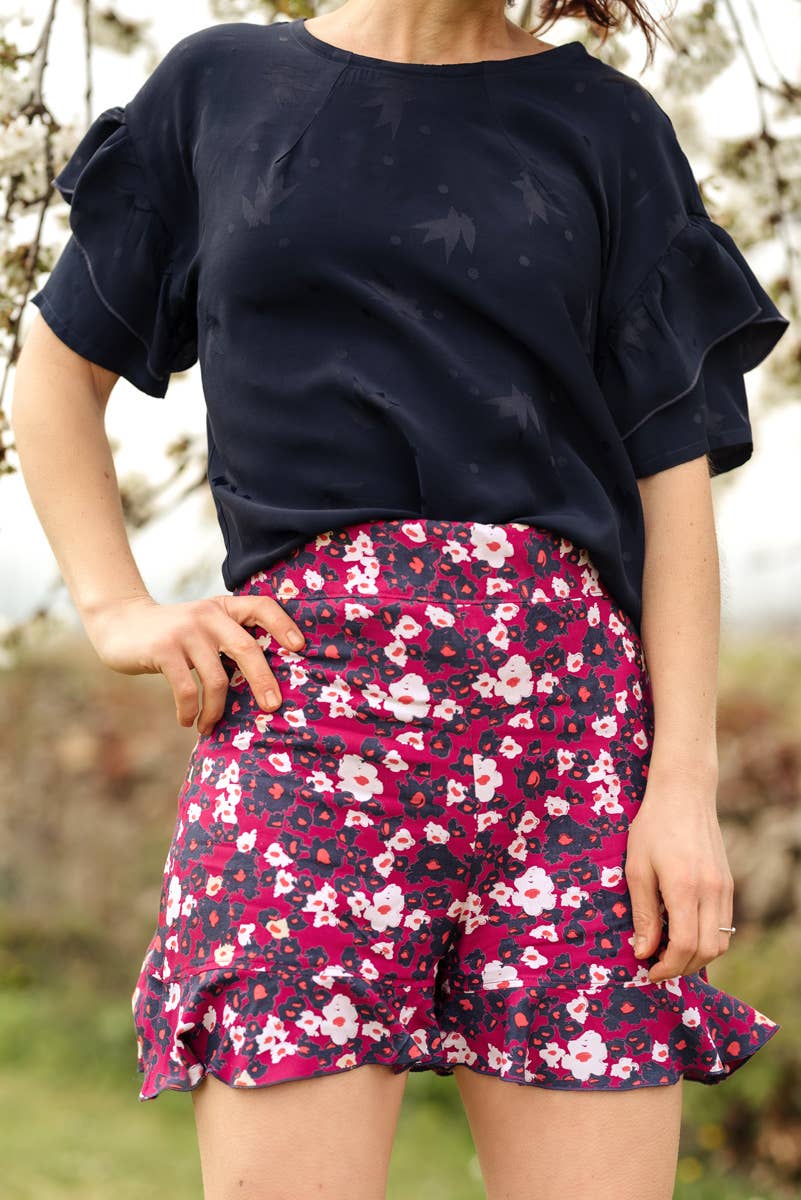 Eglantine et Zoé - Wholesale Fabric - Carlota Pink Magenta Ecovero Viscose Twill Fabric6