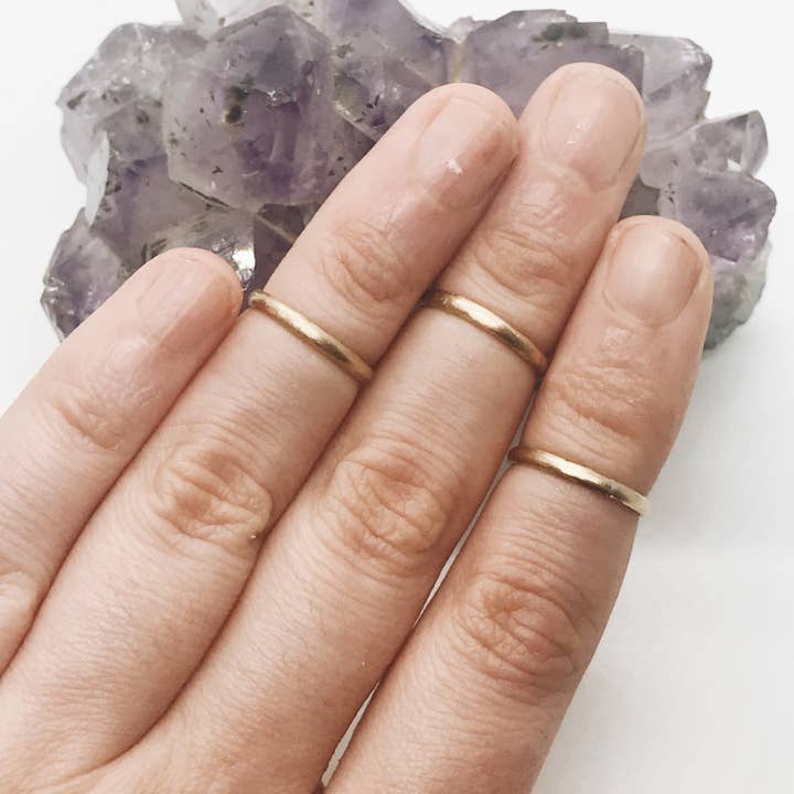 Gouden midi-ringen, set van 3 voor wholesale door Ribelle Studio